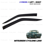 กันสาดฝน คิ้วกันสาด 2 ชิ้น สีดำ สำหรับ Mitsubishi Cyclone L200 Mighty Max L200 ปี 1987-1996